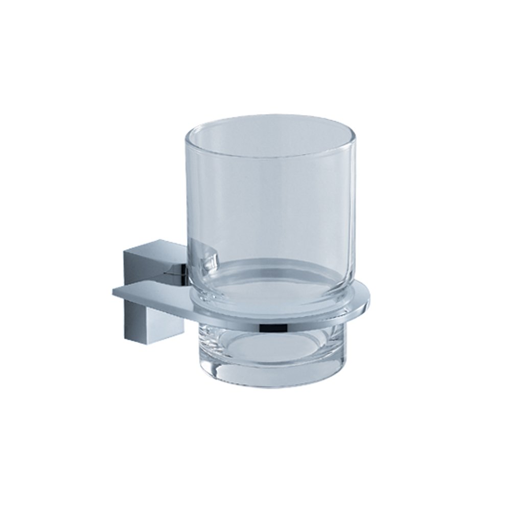 Fresca Bath FAC2310 Generoso Chrome Tumbler Holder - Modern Bathroom Accessory for Toothbrush & Cup Organization - Perfect for Vanity, Sink Countertop, and Guest Bathroom Decor