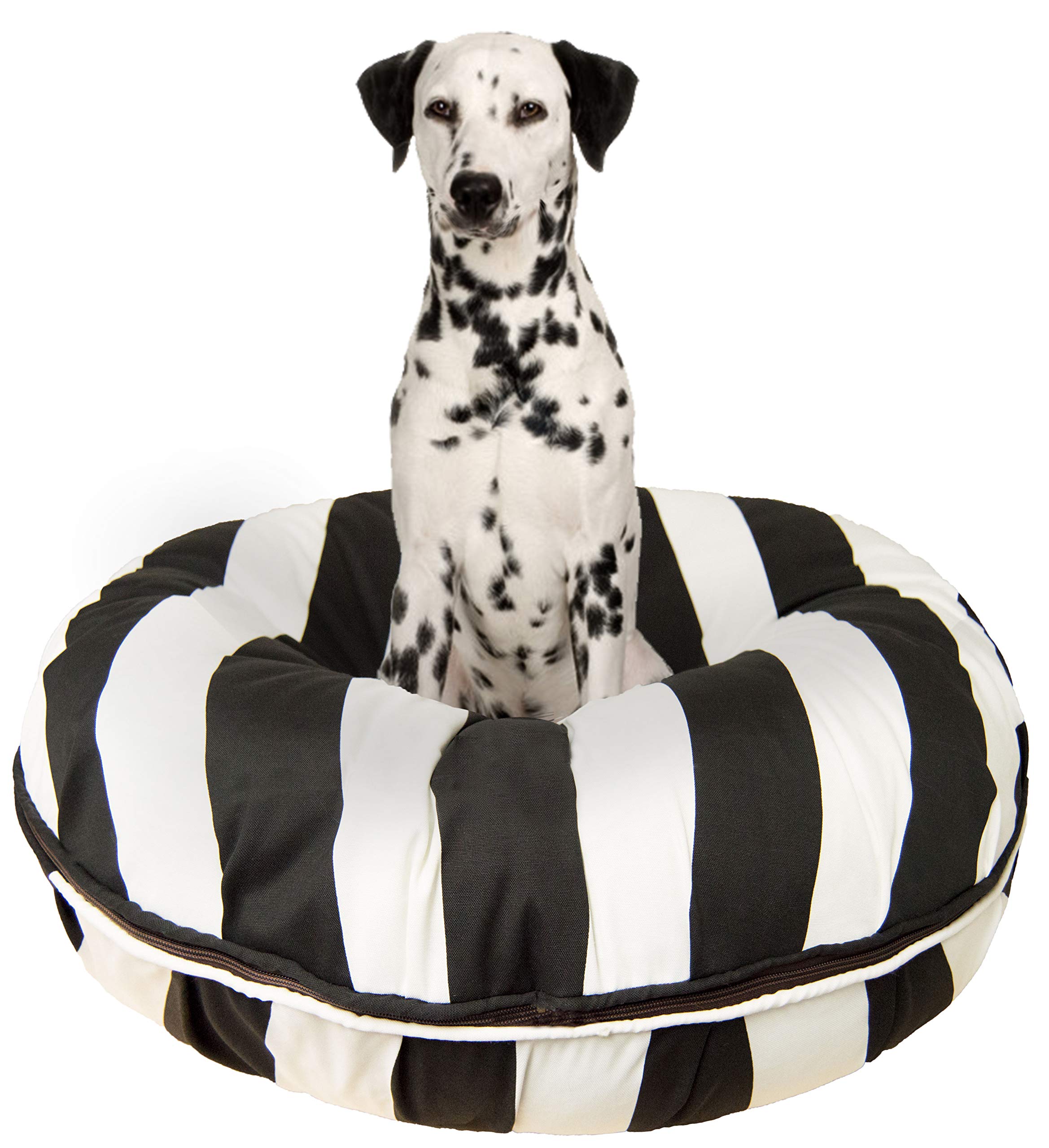 **Waterproof Indoor Outdoor Durable Bagel Dog Bed for Small Medium Large Dogs - Removable Washable Cover - Perfect for Home, Travel & Camping**