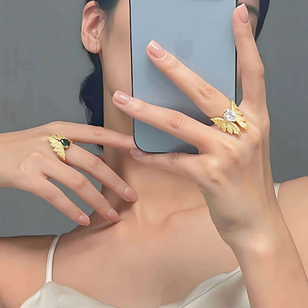 Exaggerated Angel Wing Butterfly Open Ring - Elegant Fashion Jewelry for Women | Perfect for Parties, Weddings & Everyday Wear | A867