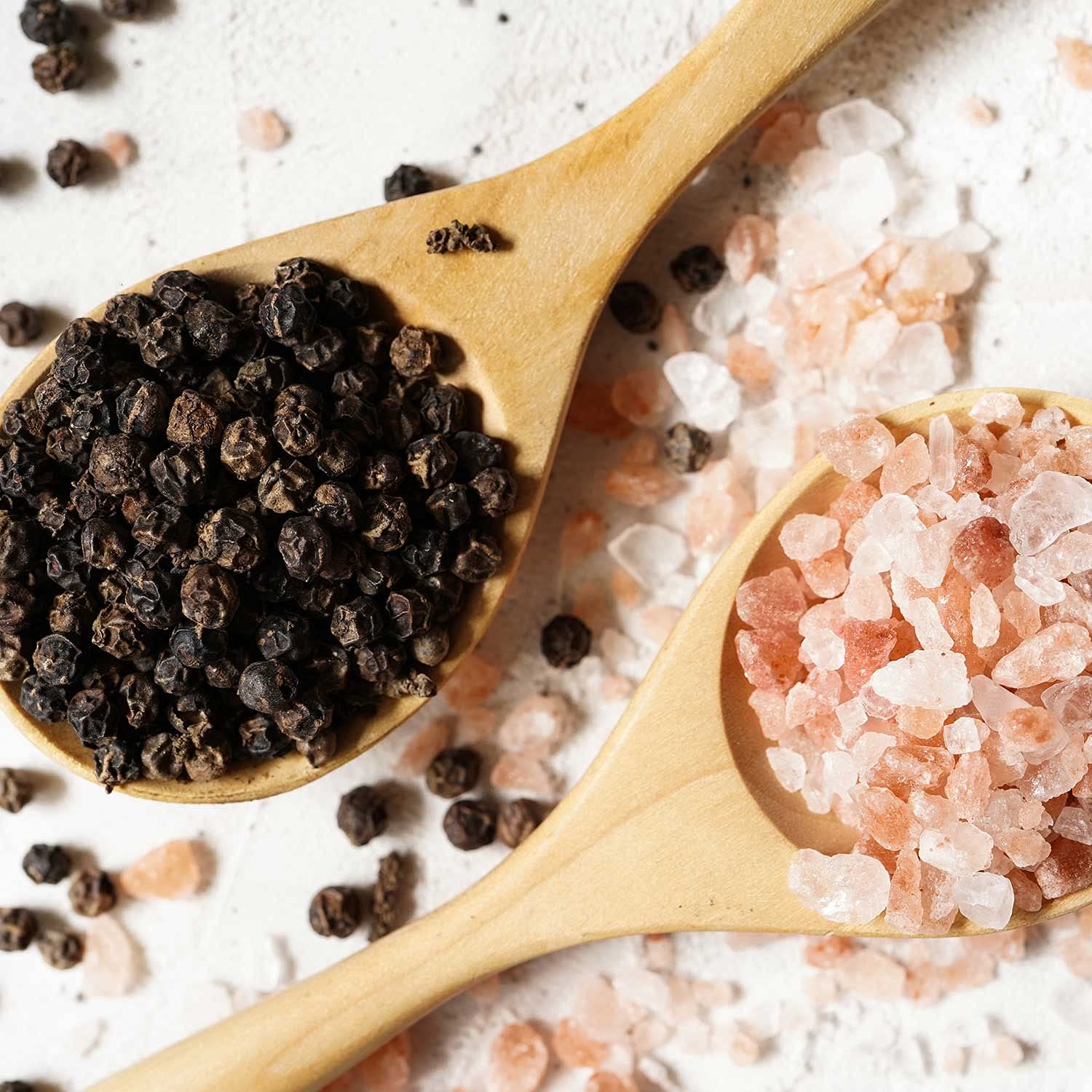 Premium Himalayan Pink Salt & Black Pepper Grinder Set with Stainless Steel Stand - Ideal for Kitchen, Dining Table & Gourmet Cooking
