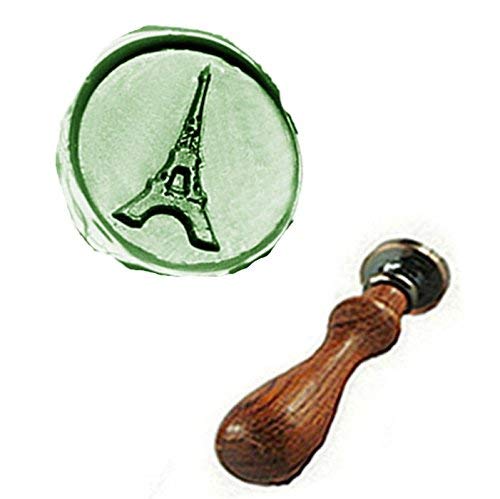 Vintage Eiffel Tower Wax Seal Stamp with Rosewood Handle - Custom Wedding Invitation Sealing Kit for Elegant Stationery, DIY Crafts & Romantic Letters