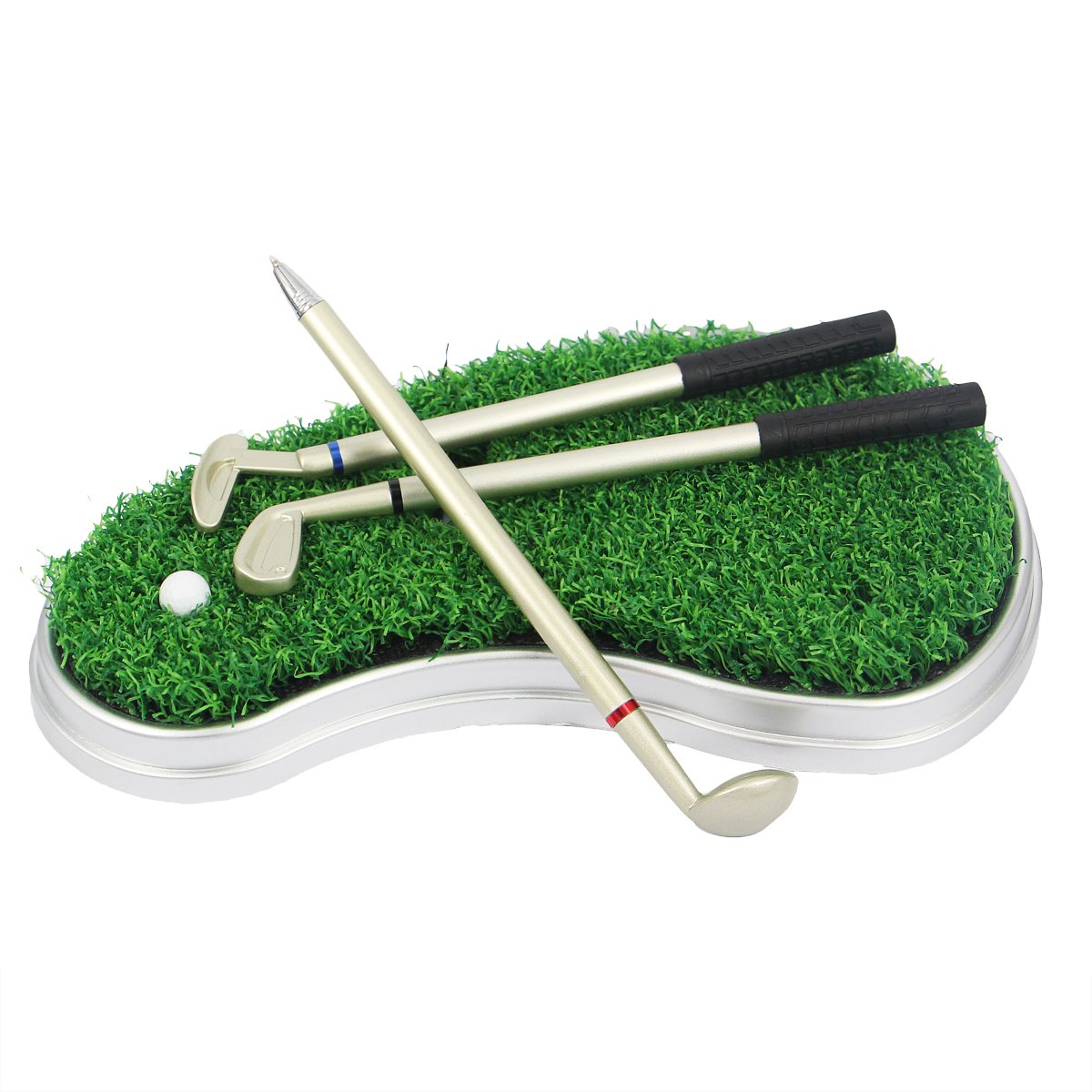 Premium Golf Bag Pen Holder - 3-Piece Aluminum Golf Pencil Organizer for Men | Perfect Golf Gifts & Office Desk Accessories for Golf Enthusiasts