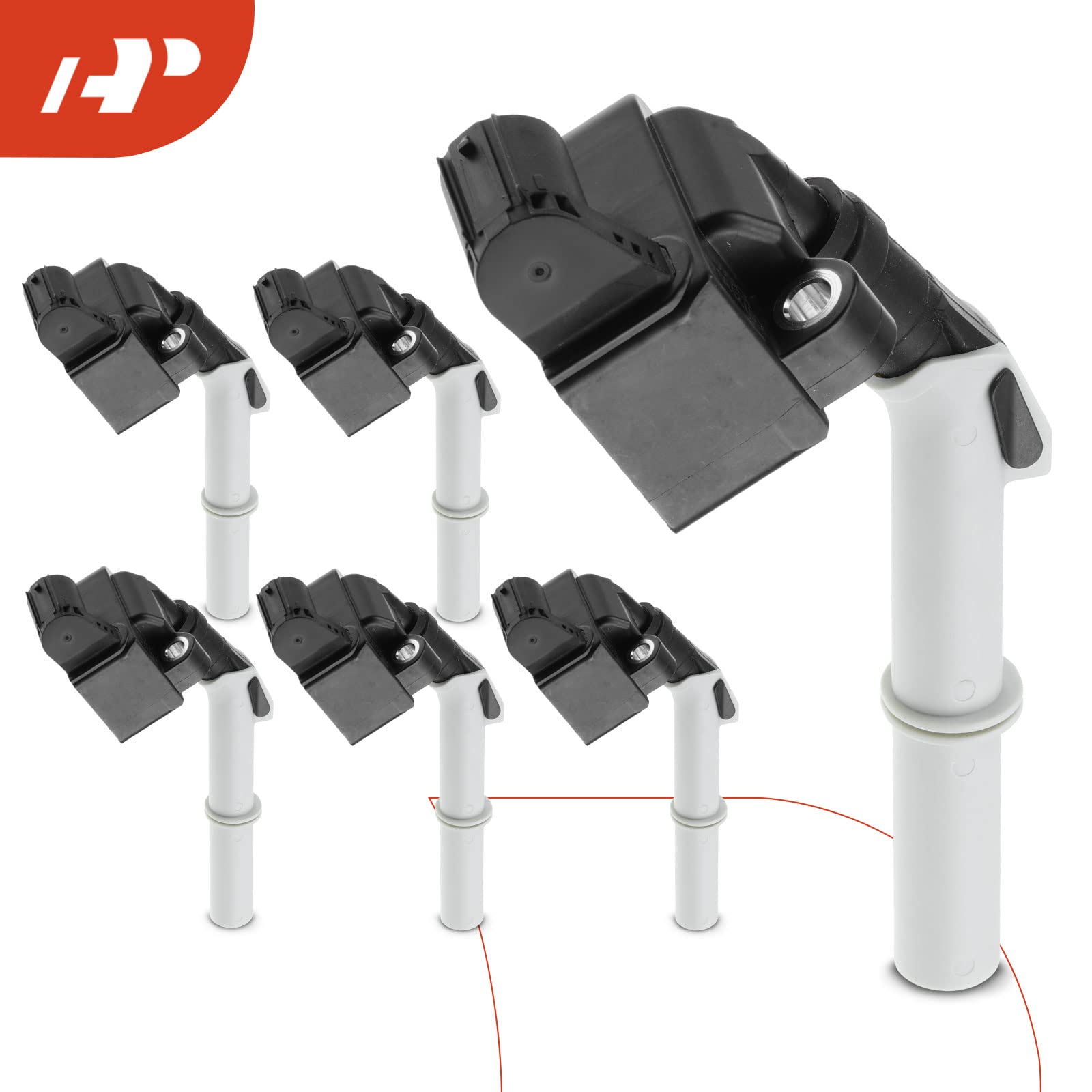 Premium 6-Pack Ignition Coil Set [V6 3.5L Flex] Compatible with Mercedes-Benz C300 2013-2014, C350 2012-2014, E350 2012-2016, ML350 2012-2015 - High Performance Replacement for Smooth Engine Start & Acceleration