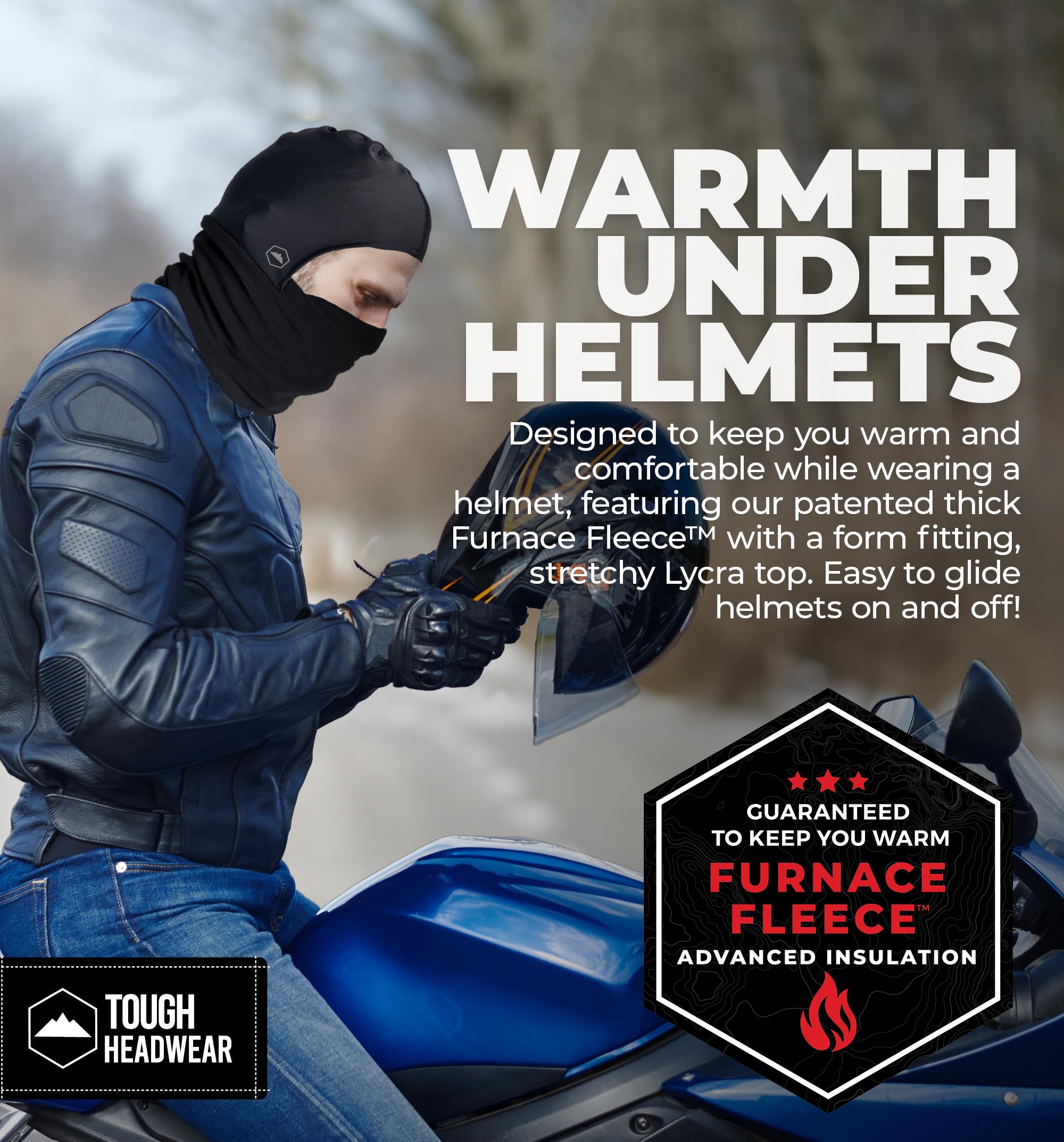 Winter Neck Warmer Fleece Balaclava - Unisex Ski Mask & Cold Weather Face Cover for Men & Women - Motorcycle Helmet Liner for Snowboarding, Skiing, Cycling & Outdoor Activities