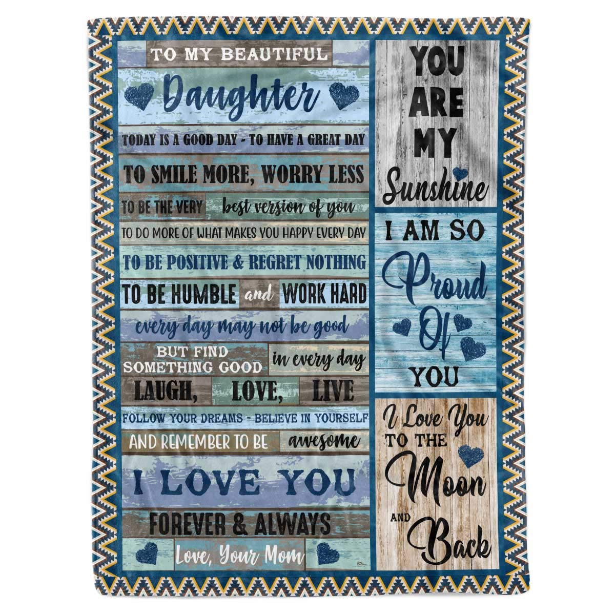 Personalized Custom Dad Mom Name Fleece Sherpa Blanket - Vintage Wooden Birthday Christmas Gift for Daughter - Cozy Bed Throw & Wall Hanging Tapestry - Perfect for Family Gifts, Home Decor & Special Occasions
