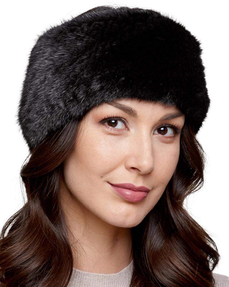 Extra Wide Knit Mink Fur Headband for Women - Soft Winter Head Wrap for Cold Weather, Outdoor Activities & Fashion Accessories