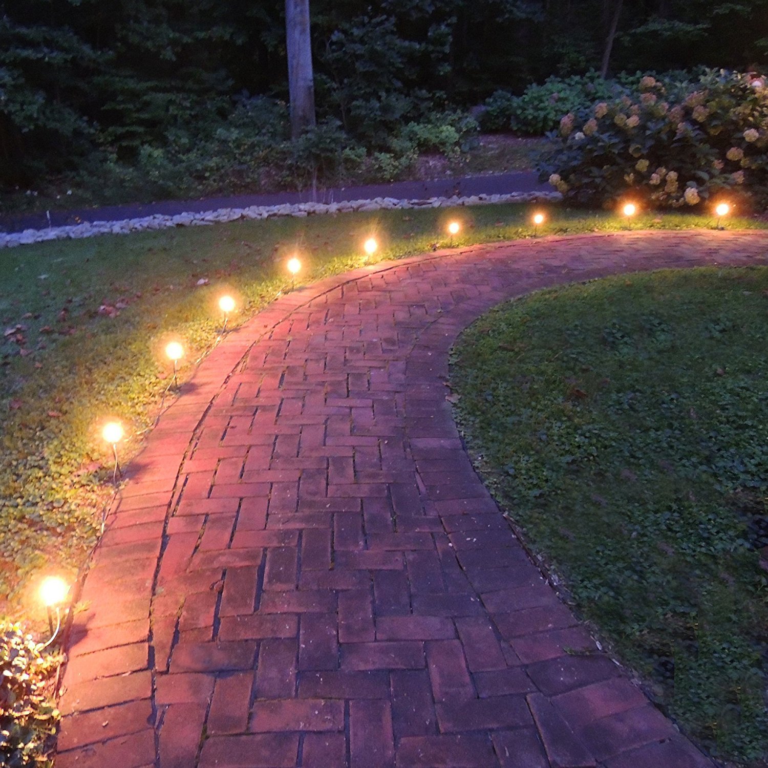 LumaBase Solar-Powered LED Pathway Lights - 10 Pack with Clear Bulbs for Garden, Walkway, and Driveway Lighting