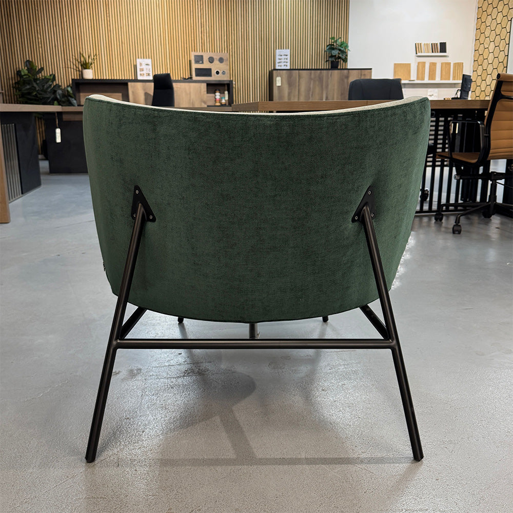 AVENIR Modern Lounge Chair - Grey & Green Upholstery - Perfect for Living Room, Bedroom & Office Relaxation