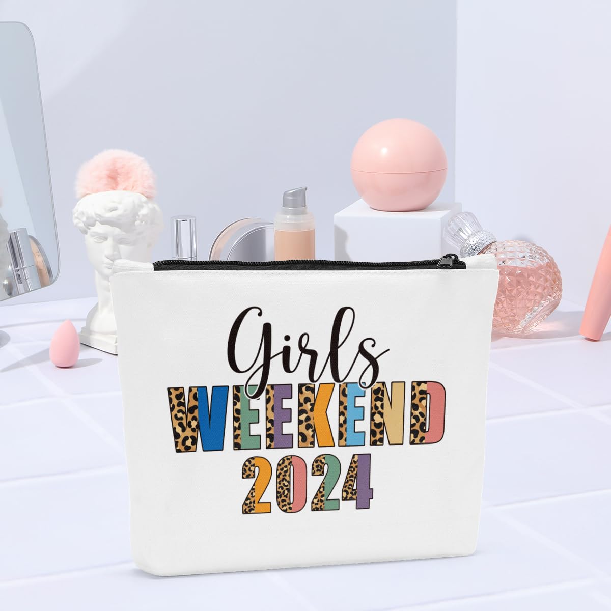 2024 Funny Girls Weekend Travel Makeup Bag - Cute Cosmetic Bag for Women's Trip, Vacation & Holiday Gifts - Perfect for Bachelorette Parties, Bridal Showers & Girls Getaways
