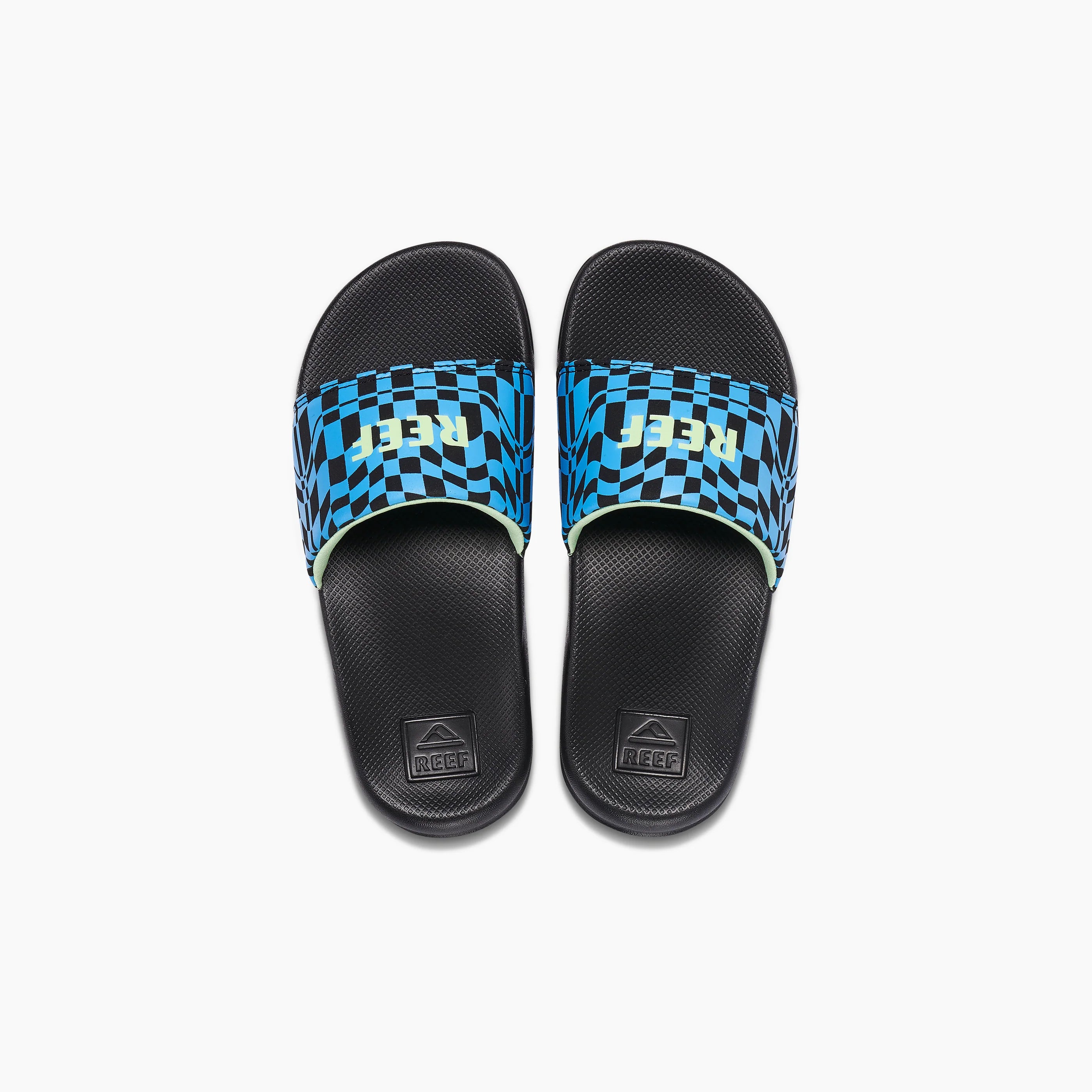 Reef Swell Checkers Kids' Sandals - Comfortable & Durable One-Piece Slide Sandals for Boys and Girls - Perfect for Beach, Pool, and Summer Outdoor Activities