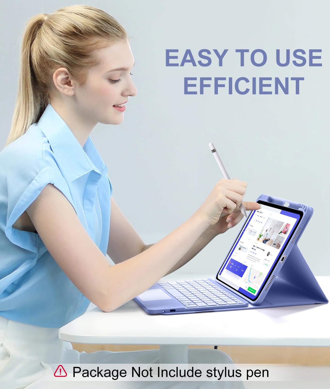 iPad 11th/10th Generation Keyboard Case - Detachable Backlit Keyboard with Multi-Touch Trackpad, Folio Cover & Pencil Holder, 7-Color LED Backlight for iPad Air 4/5 (A16) (Blue) | Perfect for Work, Study & Travel