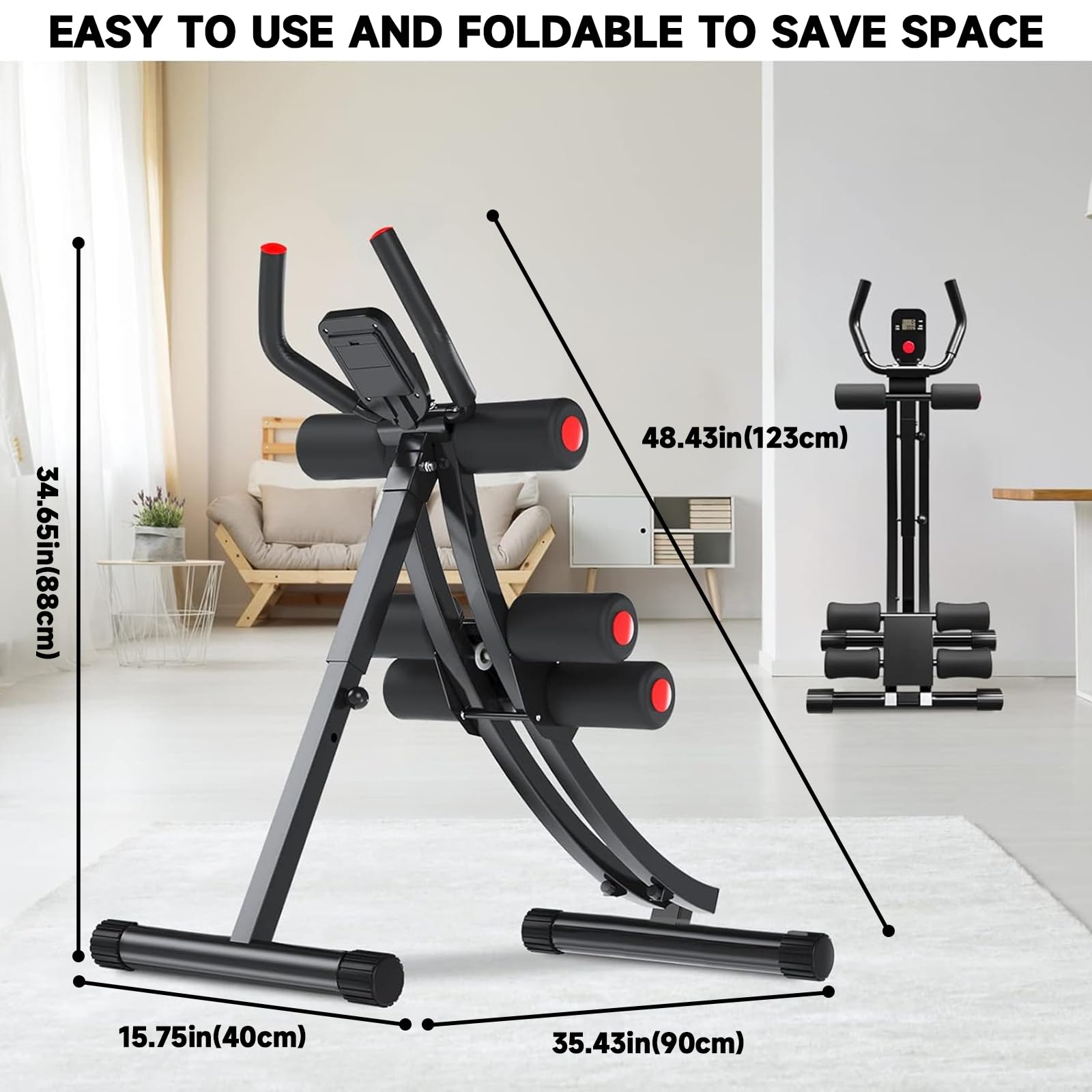 Women's Ab Machine - 308lbs Abdominal Compressor & Core Trainer with 4-Speed Adjustable Strength & LCD Display | Home Gym Equipment for Toning Abs, Waist Training & Full Body Workout | Perfect for Home Fitness, Office Exercise & Postpartum Recovery