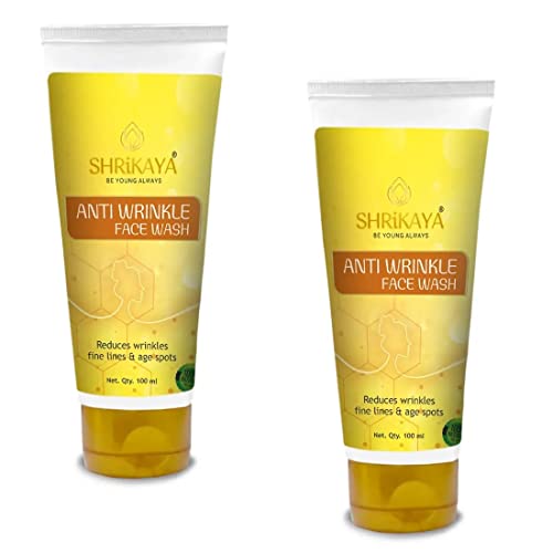 Shrikaya Anti Wrinkle Face Wash - Reduces Fine Lines & Wrinkles, Hydrating & Firming Facial Cleanser, 100ml (Pack of 2) - Perfect for Daily Skincare Routine & Anti-Aging Regimen