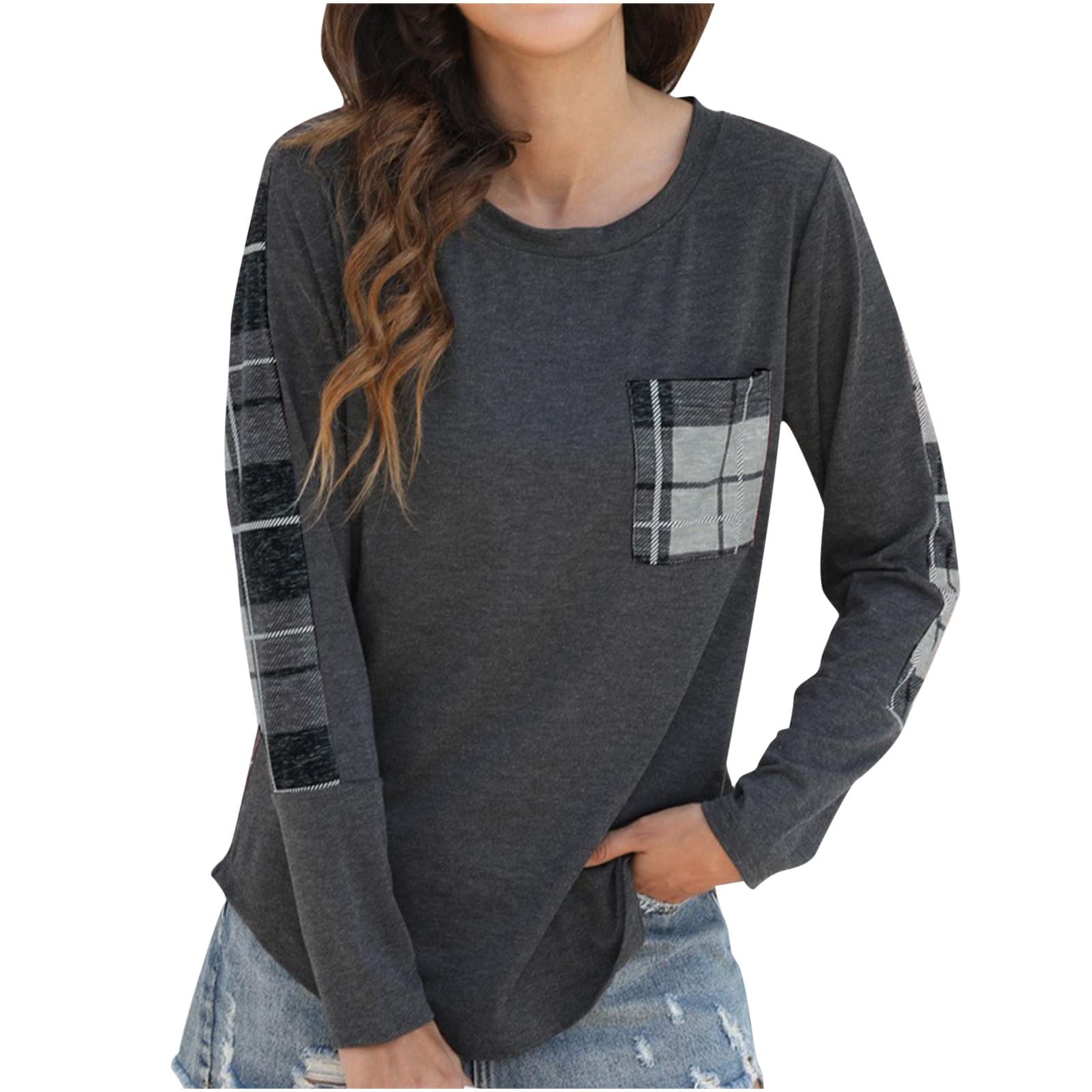 2022 Women's Long Sleeve T-Shirts - Casual Loose Fit Printed Pullover Sweater Tops - Perfect for Everyday Wear, Work & Fall Fashion
