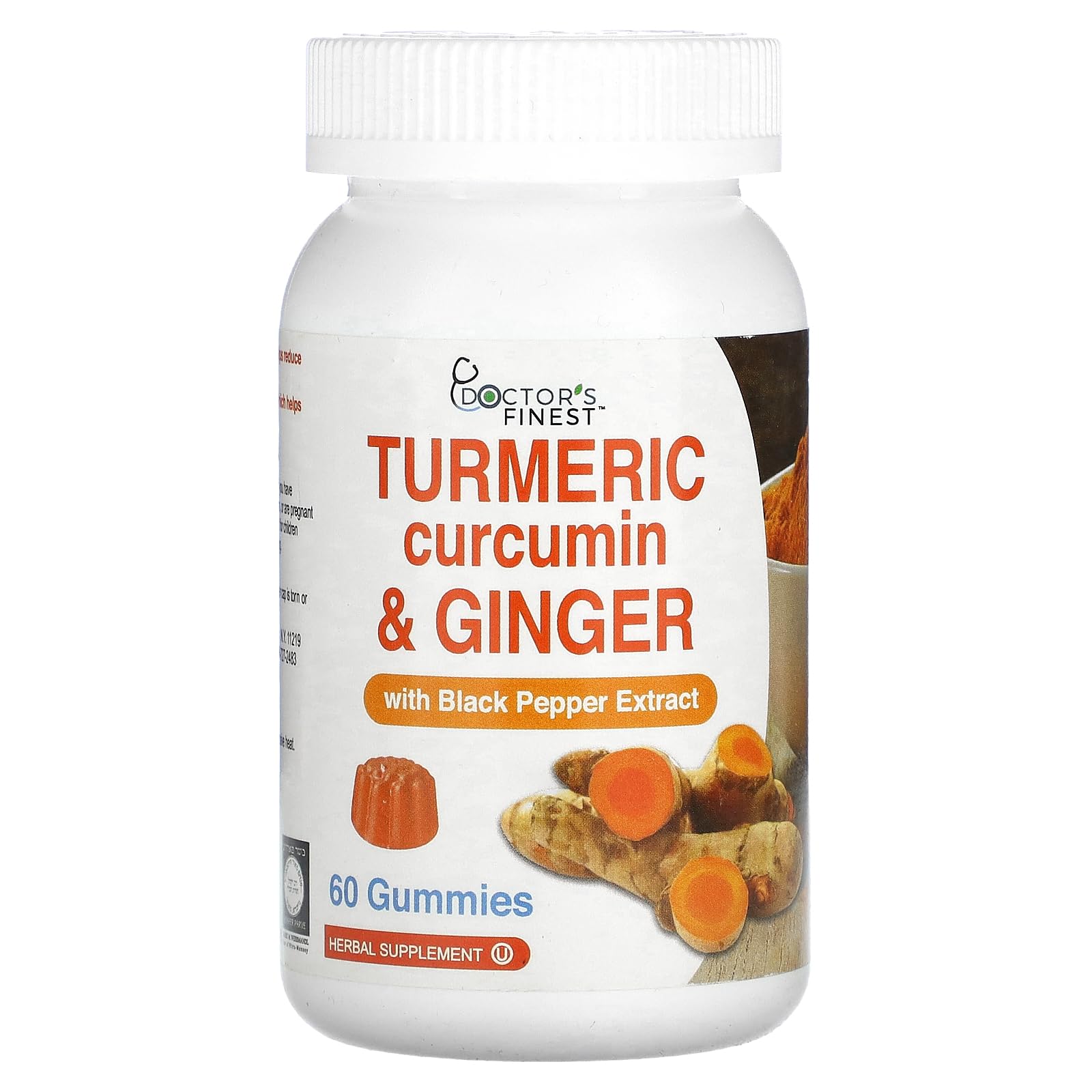 Doctor's Finest Turmeric Curcumin & Ginger with Black Pepper Extract - 60 Vegan Gummies for Joint Support & Inflammation Relief | Perfect for Active Lifestyles & Post-Workout Recovery