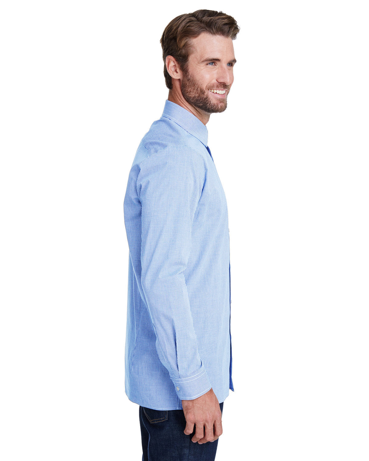 Reprime RP220 Men's Microcheck Gingham Long Sleeve Cotton Shirt - Premium Artisan Collection for Business Casual & Office Wear