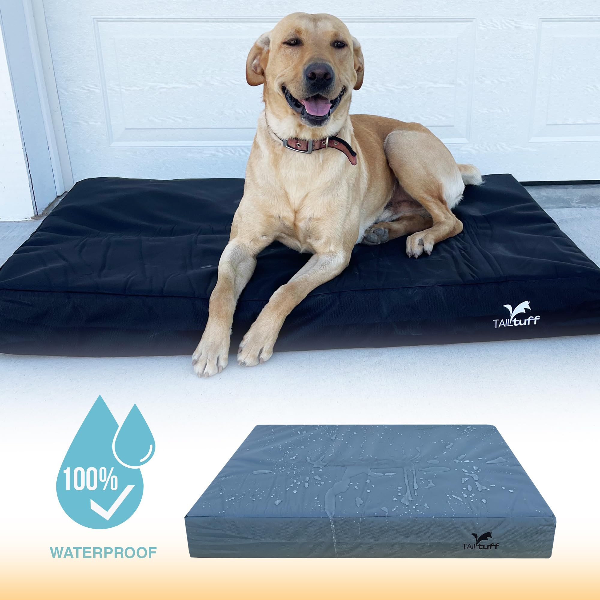 Orthopedic Elevated Dog Bed with Memory Foam - Waterproof & Washable Cover for Large & Medium Dogs - Perfect for Indoor/Outdoor Use - Extra Large Gray Pet Bed for Joint Support & Comfort