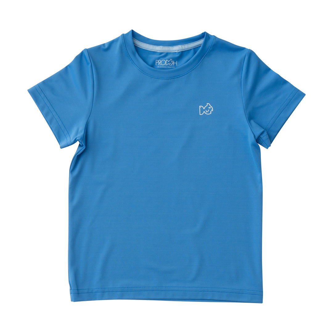 Pro Performance Fishing Shirt for Men - Breathable Quick-Dry Marina Blue T-Shirt | Father & Son Fishing Boat Trip Gear