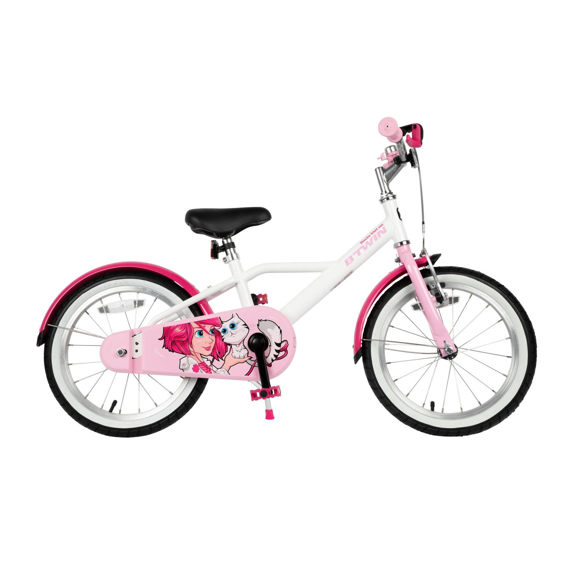 Btwin HYC500 Girls' Hybrid Bike 16 Inch for Kids Age 3-7 to 4-0 | Perfect for Neighborhood Rides, Park Adventures & Learning to Cycle