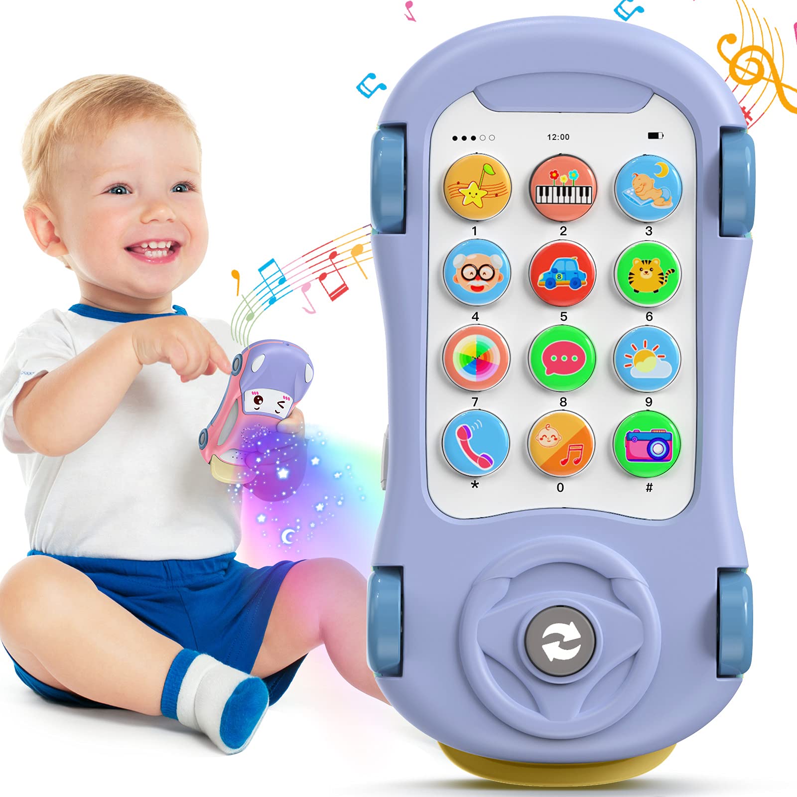 **Baby Toy Car with Star Projector - Electronic Learning & Educational Toy for Toddlers (Pink) - Perfect for Playtime, Bedtime & Early Childhood Development**