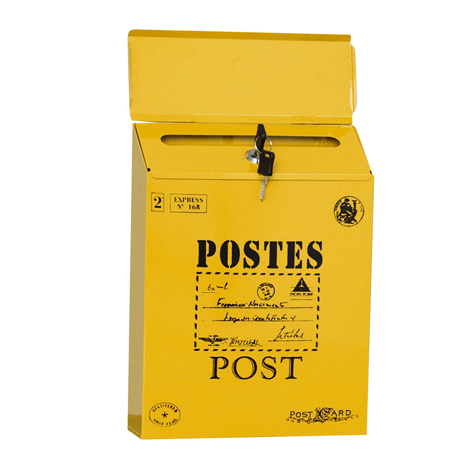 Vintage Retro Wall Mount Mailbox - Waterproof Outdoor Mail & Newspaper Holder - Perfect for Home, Garden, and Porch Decoration