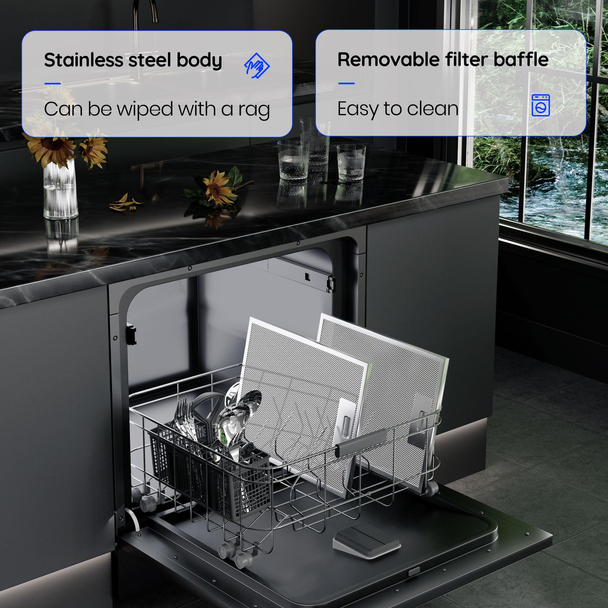 30 Inch Stainless Steel Wall Mount Range Hood with 780 CFM, 4-Speed Touch Panel & 2 Adjustable LED Lights - Tempered Glass Kitchen Chimney Vent Hood (PA03-30) - Perfect for Modern Kitchens, Restaurants & Open-Concept Homes
