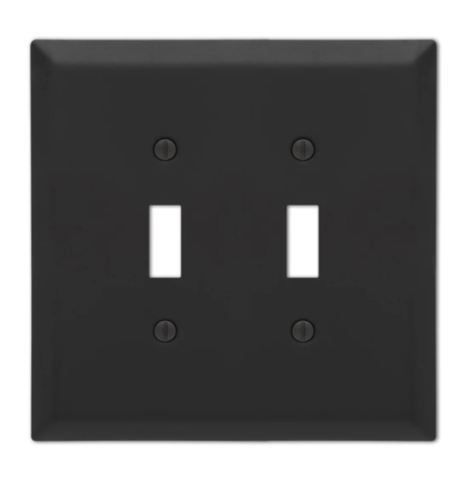 463TTMB B Oversized Matte Black Decorative Wall Plate - Double Toggle Switch Cover for Home Decor, Living Room, Bedroom & Office (2-Gang Size)