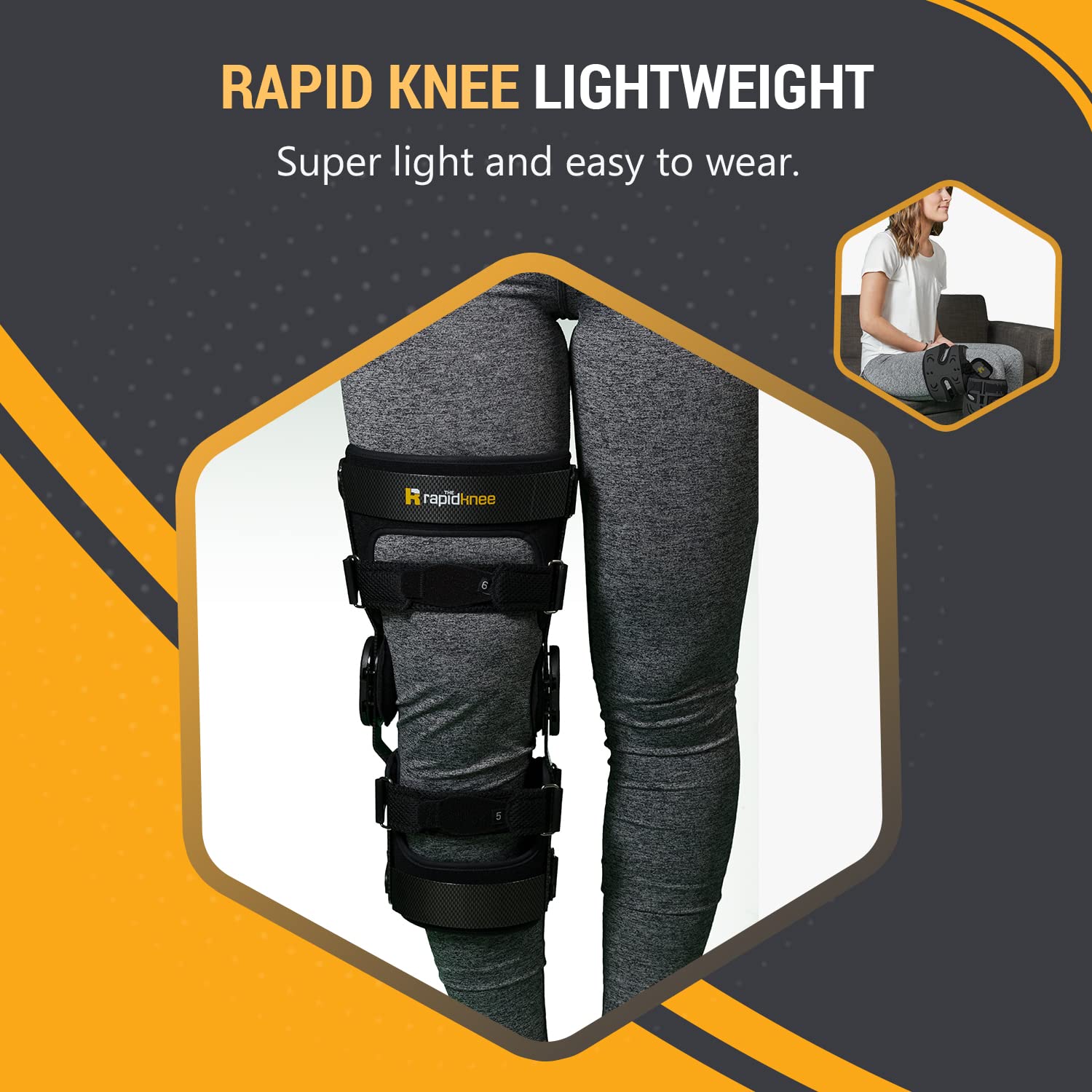 Rapid Knee 200 Rigid Wrap-On Knee Brace XL - Support for Running, Sports & Arthritis Pain Relief