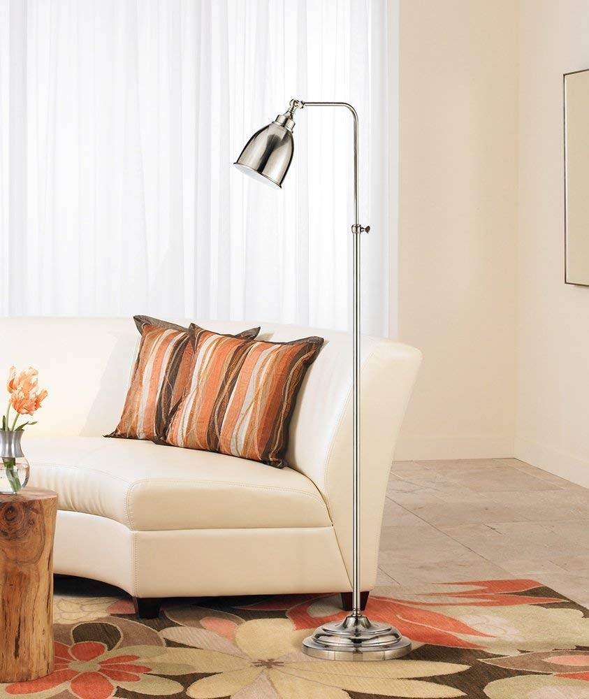 Cal Lighting BO-2032FL-BS Traditional One Light Floor Lamp - Pharmacy Collection in Pewter, Nickel, Black/Silver Finish - 20 Inch Height - Perfect for Living Room, Bedroom, or Office Lighting