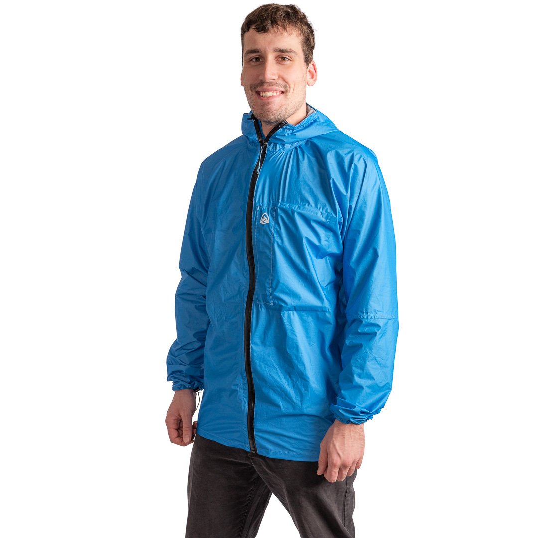 Vertice Men's Lightweight Waterproof Rain Jacket - Azure Blue, Small - Perfect for Hiking, Camping & Outdoor Adventures