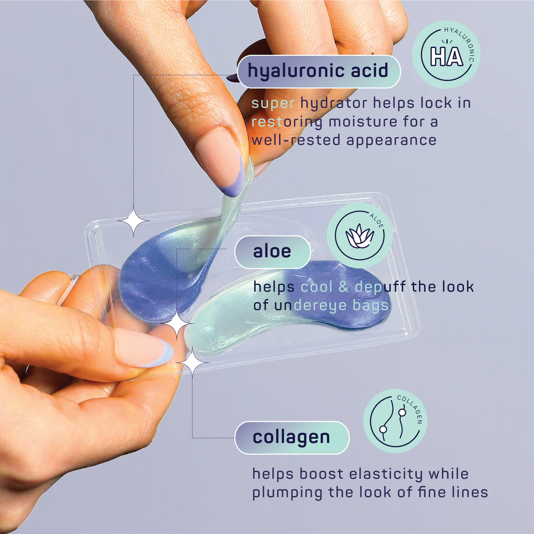 Hydrating Under Eye Mask for Dark Circles & Puffiness - 2 in 1 Formula with Collagen & Hyaluronic Acid - Perfect for Spa Nights & Travel Skincare Routine