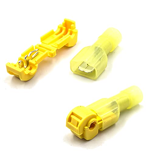 80PCS T Tap Wire Connectors for 12-10 AWG, Quick Splice Electrical Connectors (Yellow, 40 Pairs) - Ideal for Automotive Wiring, Home Electrical Repairs, and DIY Projects