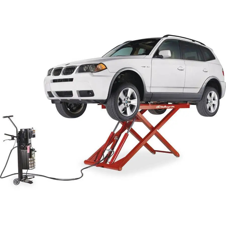 Challenger 6000 lbs Portable Mid-Rise Car Lift with Electric/Hydraulic Power Unit - MR6 Model for Auto Repair Shops & Home Garages