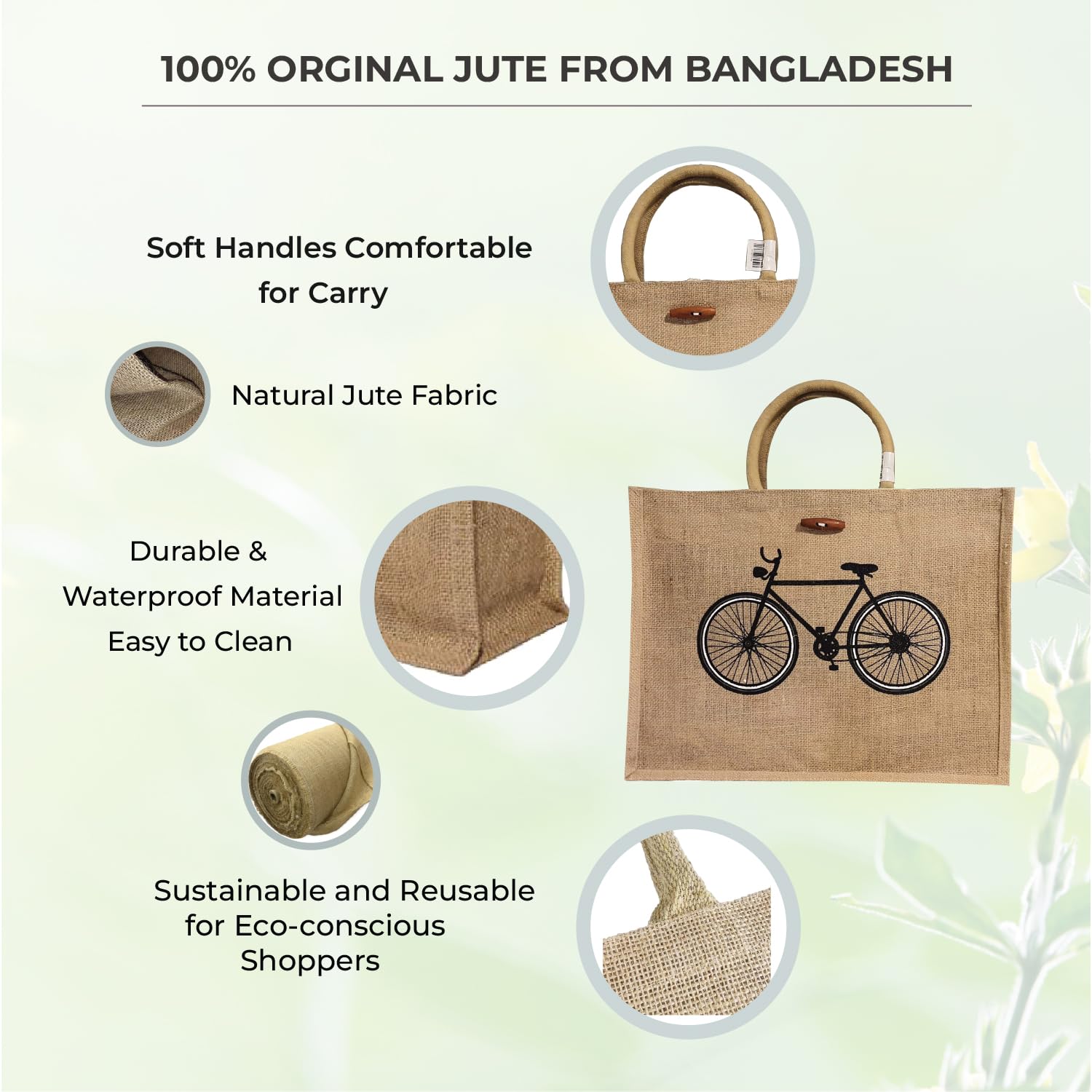 Eco-Friendly Reusable Jute Tote Bags with Sturdy Handles - Natural Burlap Shopping Bags for Groceries, Beach, Gifts & Everyday Use | Sustainable Cotton Alternative for Eco-Conscious Shoppers