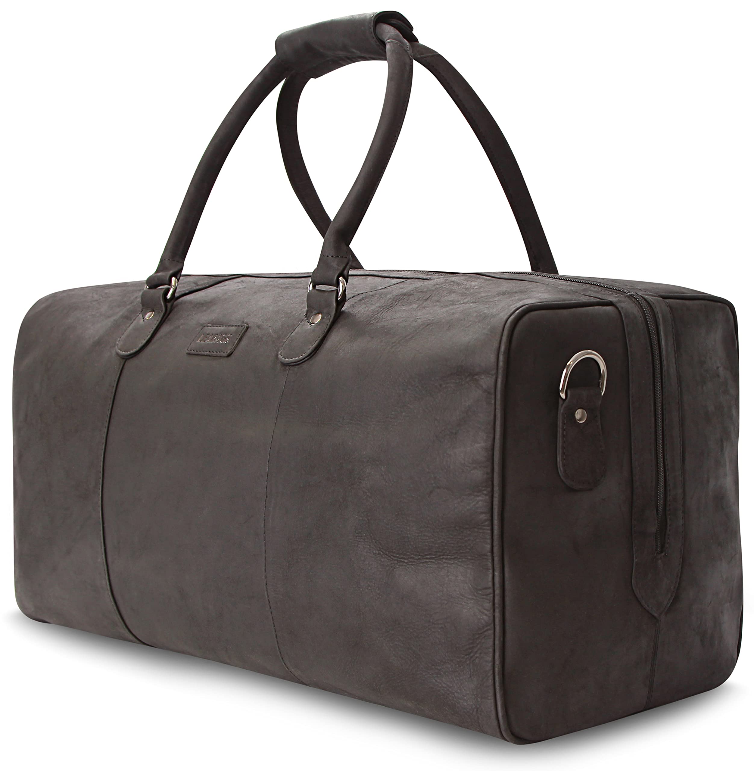 Leabags Genuine Leather Weekender Bag - 40L Premium Travel Duffle for Gym, Sports & Airplane | Stylish Carry-On Luggage for Women & Men | Perfect for Weekend Getaways, Business Trips & Workout Sessions