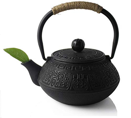 black cast iron teapot, 600ml/20oz