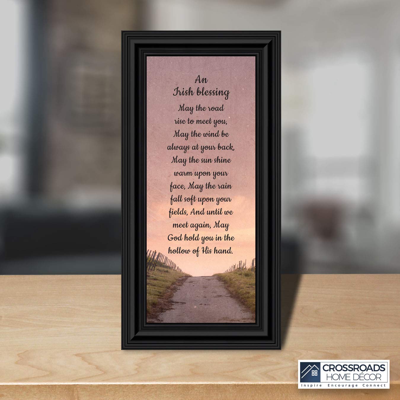 Celtic Irish Blessing Wall Decor - 'May the Road Rise Up to Meet You' - Handcrafted Home Blessing Sign | Unique Irish Gifts for Women & Housewarming Presents | Perfect for St. Patrick's Day Decor, Irish-Themed Home Decor & New Home Blessings (7351B)