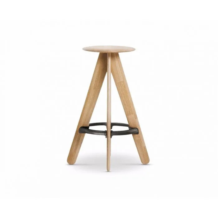 Modern Wooden Slab Bar Stool - Rustic Industrial Style Counter Height Stool for Kitchen Island, Bar & Dining Room - Comfortable & Durable Seating for Home & Commercial Use
