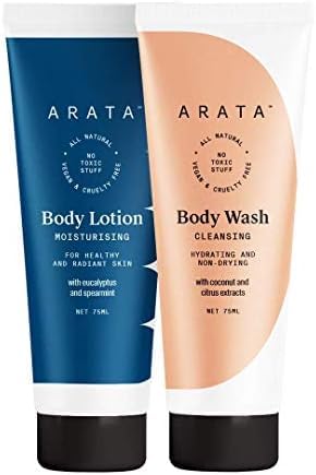 Premium Natural Body Care Set for Women & Men - Vegan & Cruelty-Free Body Lotion (75ml) & Body Wash (75ml) | All-Natural Ingredients for Deep Nourishment & Gentle Detox | Perfect for Daily Skincare Routine, Travel & Spa Days