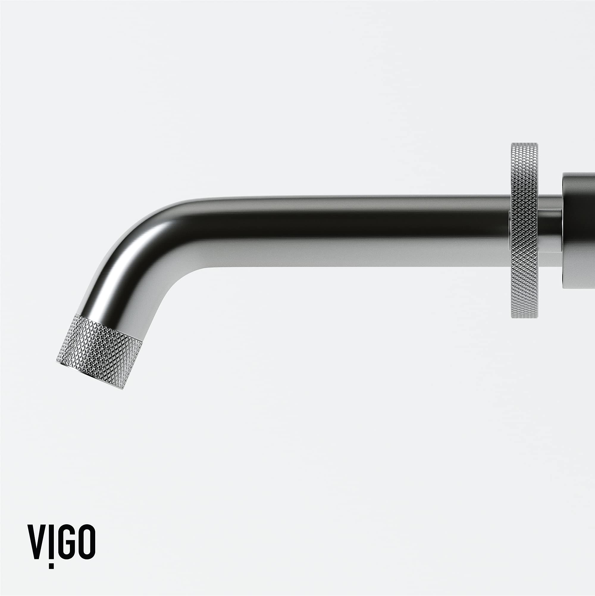 VIGO Cass Brushed Nickel Two Handle Wall Mount Bathroom Faucet - VG05007BN | Modern Bathroom Sink Faucet for Vanity & Powder Room Installation