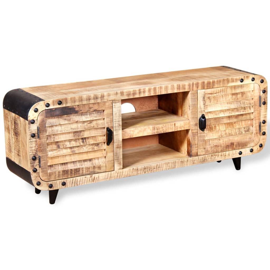 Rustic Mango Wood TV Stand with Storage - 47.2