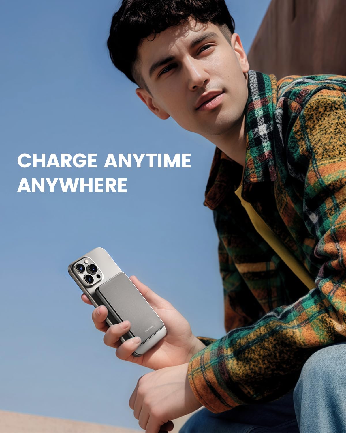 SlimMag 5000mAh Magnetic Wireless Power Bank - Fast Charging Portable Charger with Enhanced Safety, Magsafe Compatible Battery Pack for iPhone 16 Pro Max/16 Pro/16/15/14/13/12 - Perfect for Travel, Work & On-the-Go Charging