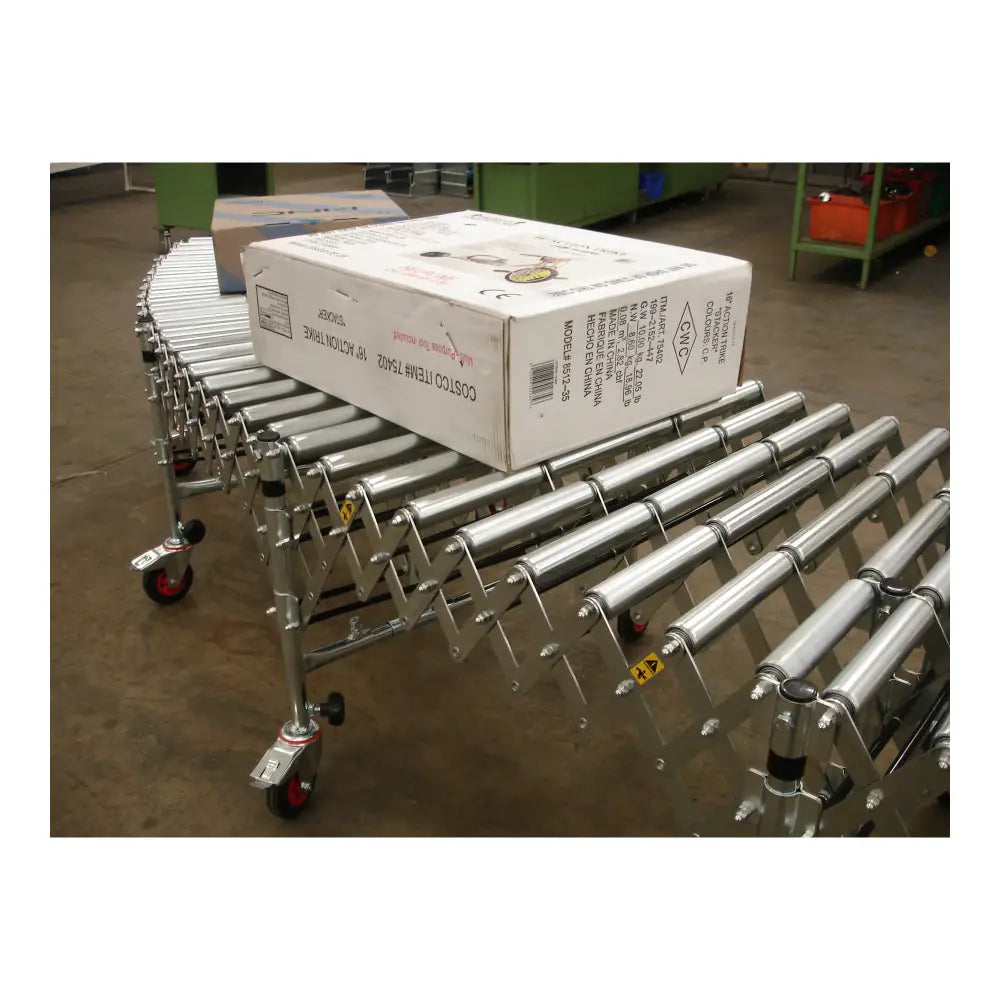 Flexible PVC Roller Conveyor Belt - 400mm x 3.5m Expandable, Heavy Duty for Warehouse, Packaging & Material Handling