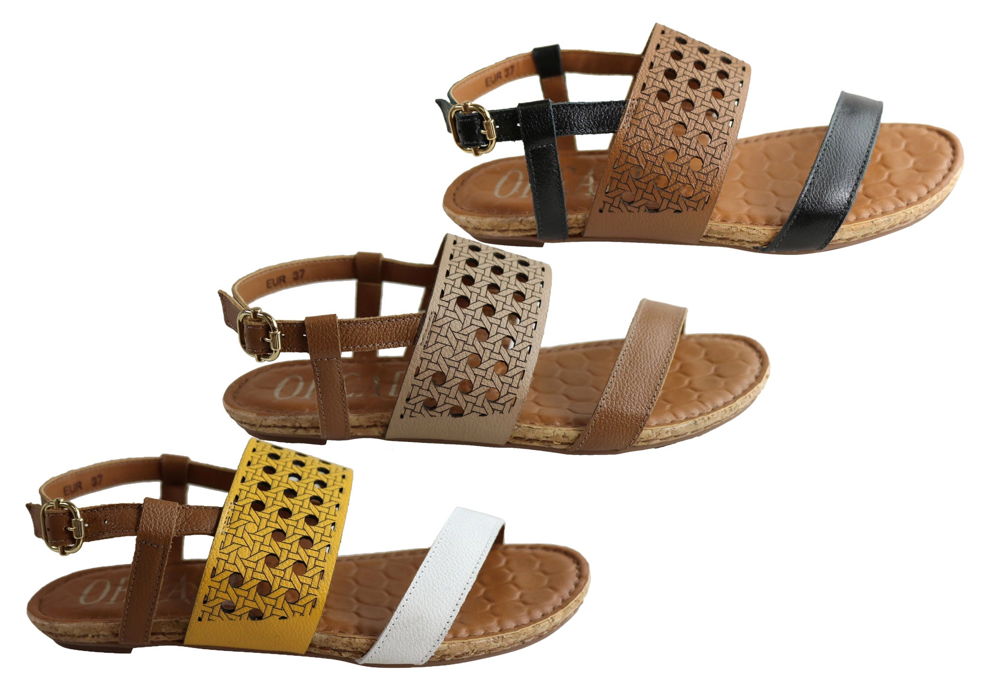 Orcade Gismo Women's Comfortable Leather Sandals - Handmade in Brazil - Perfect for Beach, Vacation & Summer Outfits