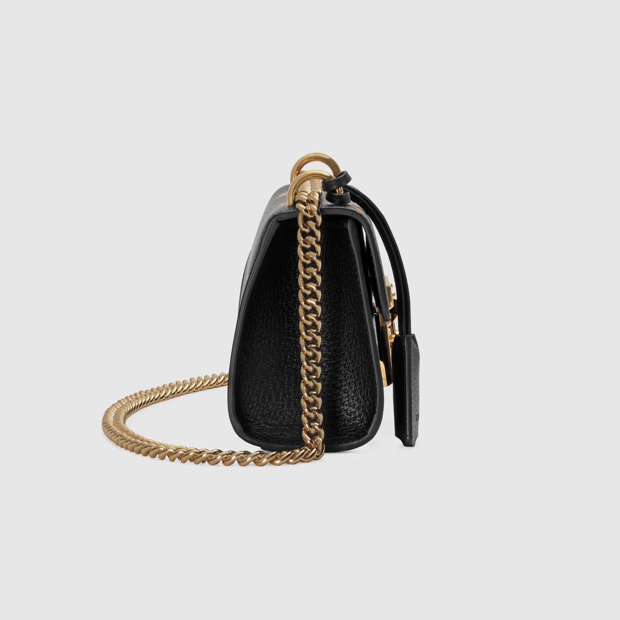 Gucci Padlock Bee Star Small Shoulder Bag for Women - Black Leather Crossbody Purse with Gold-Tone Hardware | Perfect for Date Night, Travel & Everyday Use