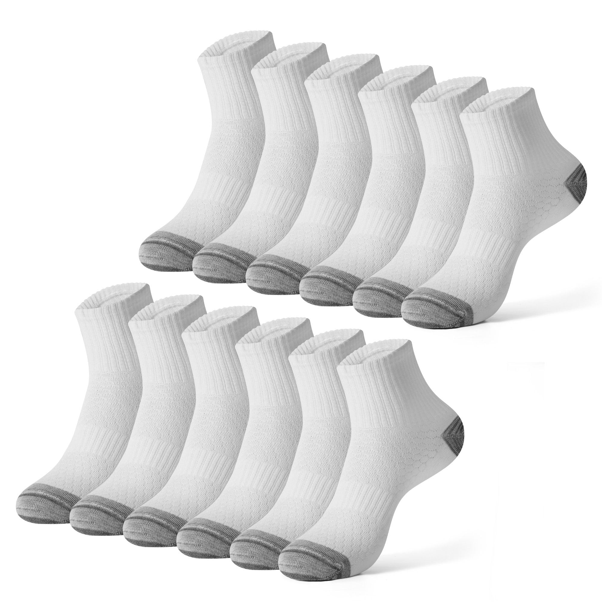 Honeysea Women's Breathable Mesh Crew Socks - 6 Pairs Lightweight Athletic Compression Quarter Socks for Hiking, Running, Workout & Daily Wear
