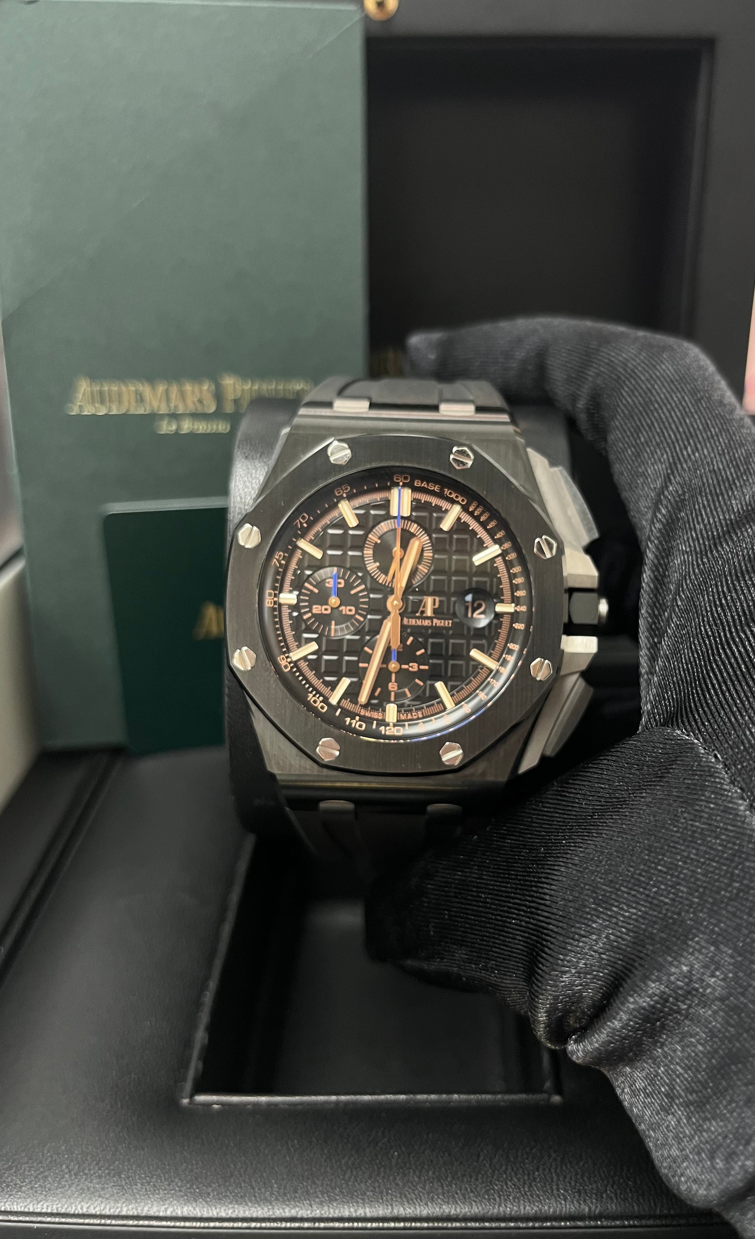 Royal Oak Offshore Chronograph Men's Watch - Black Ceramic Bezel & Stainless Steel Case (Ref#26405CE.OO.A002CA.02) | Luxury Sports Watch for Diving, Racing & Formal Occasions