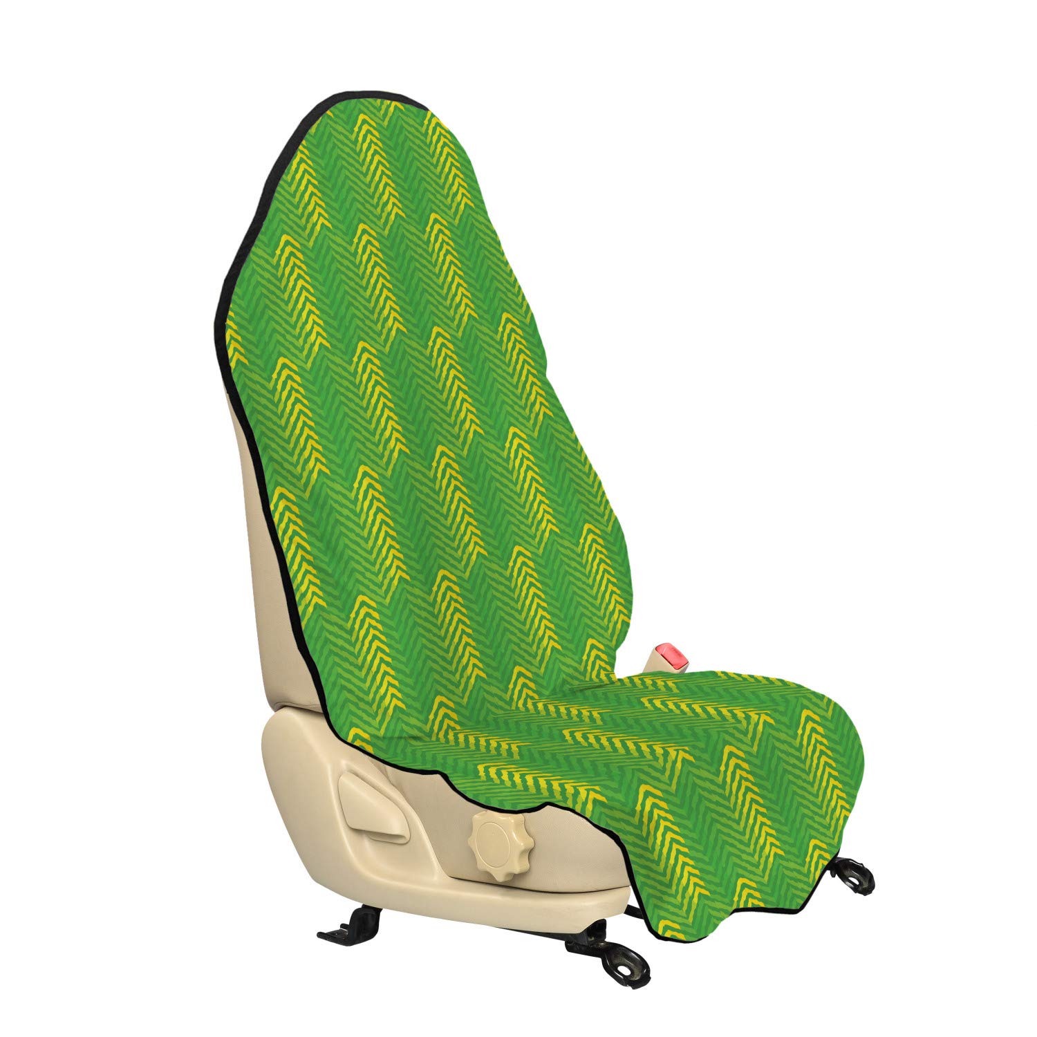 Ambesonne Forest Car Seat Hoodie - Pine Tree Leaves Print Universal Fit Non-Slip Cover Protector 30