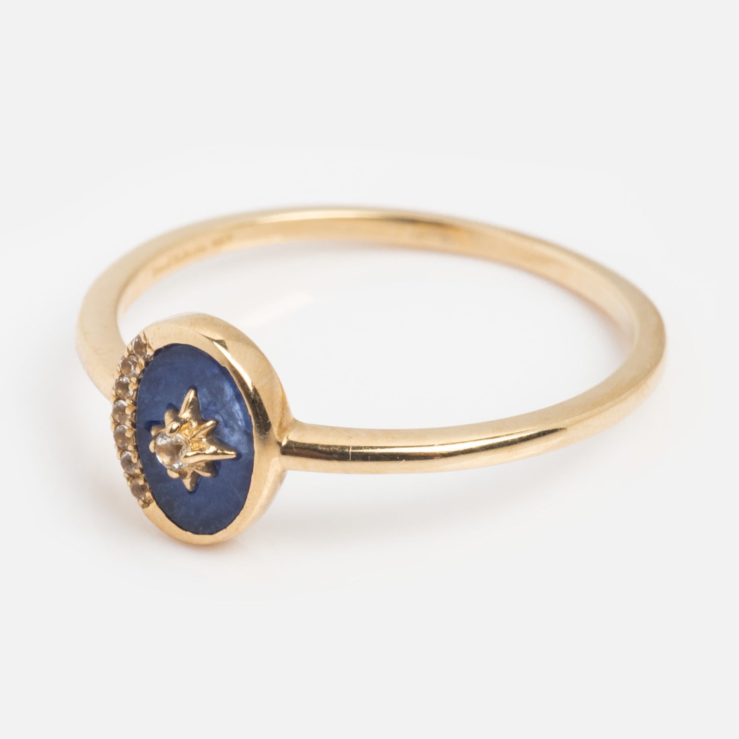 Solid Gold Crystal Crescent Moon Ring for Manifestation & Spiritual Healing - Perfect for Meditation, Yoga, and Gift Giving
