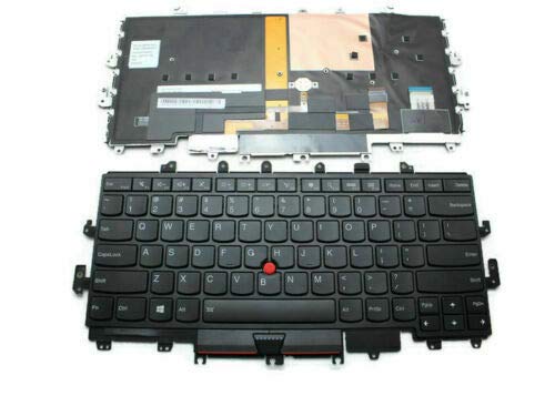 Original Lenovo ThinkPad X1 Yoga 20FQ 20FR Backlit Keyboard with Frame (00PA042) - US Layout Replacement for Laptops - Perfect for Office Work & Travel